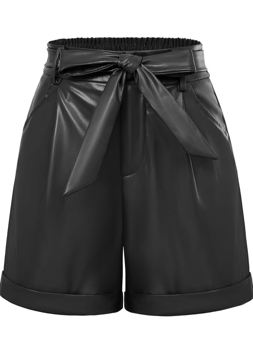 Ebony Radiance- High Waist Faux Leather SHORTS (New! 3 colors! Ships in 5 days!)