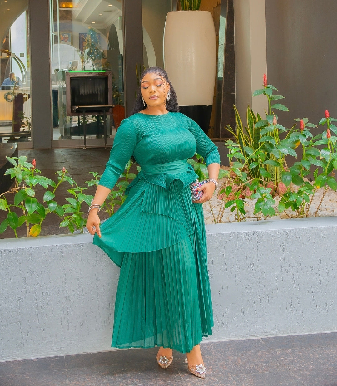 Vol.1 Check Tweed Peplum Top Vol.1 Check Tweed Peplum Top black