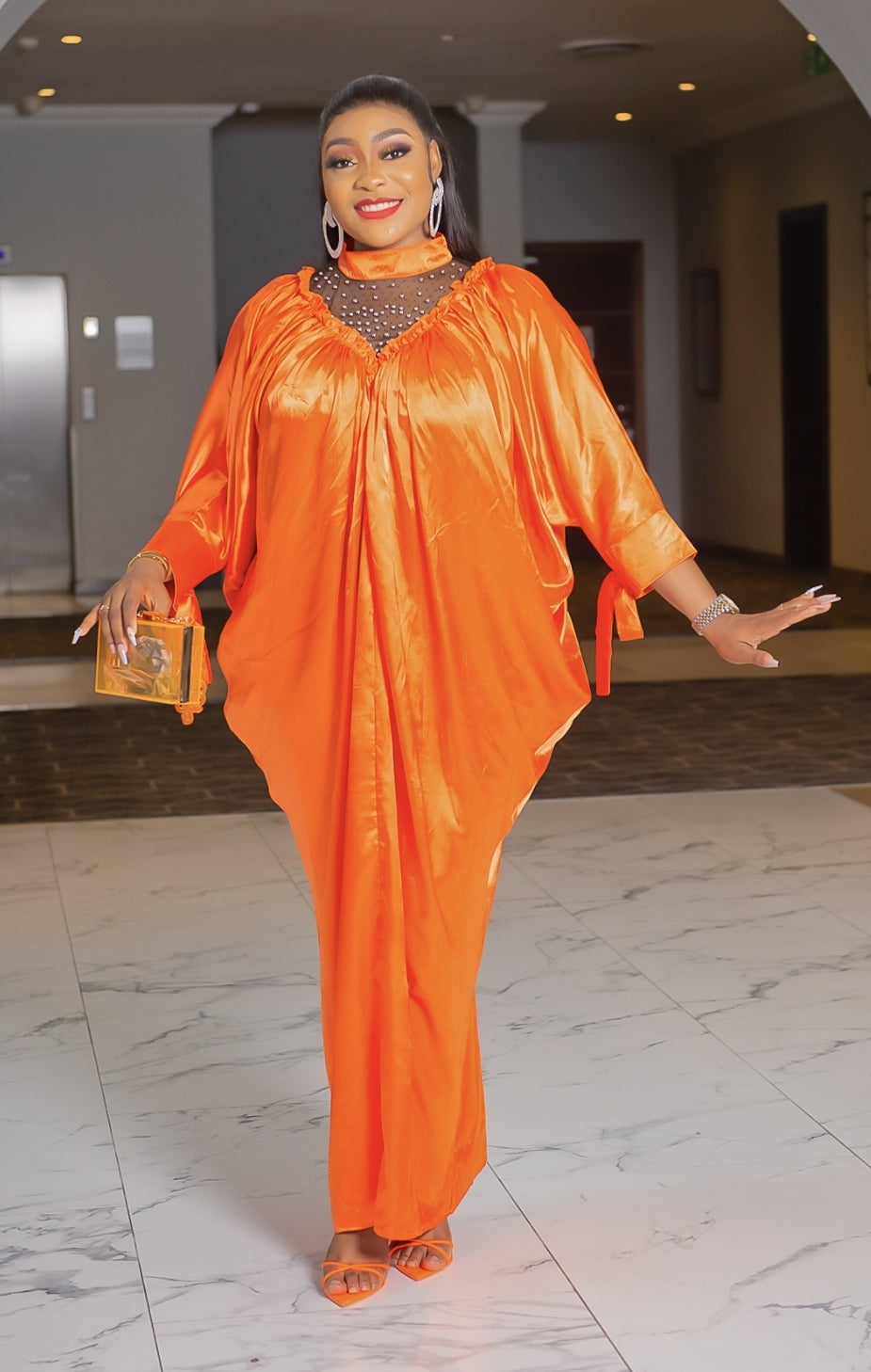 FINAL SALE! SOLD AS IS! Posh Aunty- Mesh Beaded Kaftan Maxi Dress (4 c FINAL SALE! SOLD AS IS! Posh Aunty- Mesh Beaded Kaftan Maxi Dress (4 c