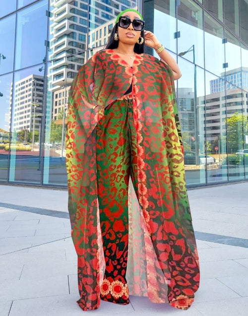 Rich Aunty Vibes- 2pc Kimono Top/Pant SET (NEW)