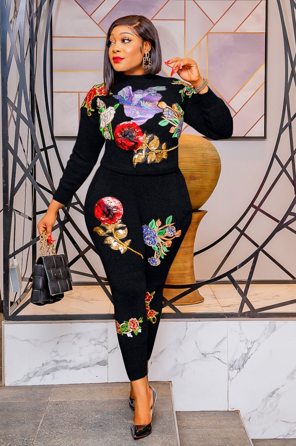 Loretta- pcs Sequin Sweater Tracksuit Set (NEW) – DivAbby