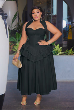 Aviva Belle- Halter Ruffle Ball Dress (New!) (2 Colors)