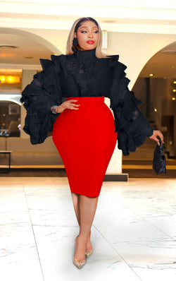 Tiana Opulence- Long Sleeve Lace 2pcs BLOUSE (New) (2 Colors)