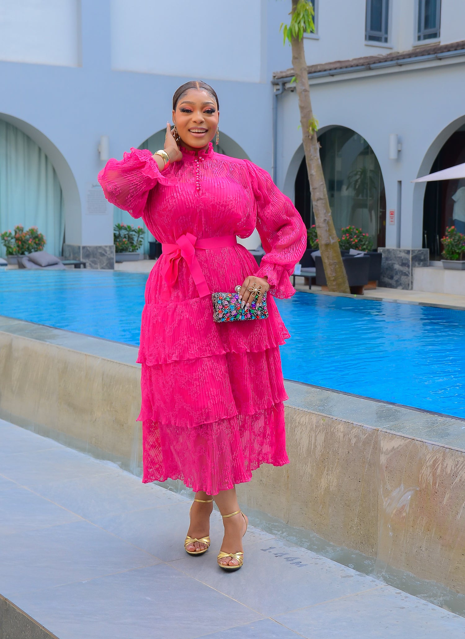 Ameri ATTRACTIVE LACE DRESS オケージョン Ameri（アメリ）の「ATTRACTIVE LACE DRESS（ワンピース）」 - WEAR