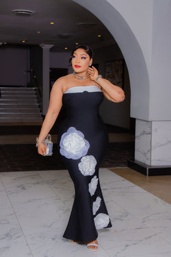 Petal Cascade Queen- Sleeveless Tube Fishtail BANDAGE Dress (New)