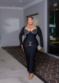 Crystal Whisper Glam- Corset Style Bandage Dress (New)