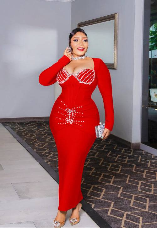 Crystal Whisper Glam- Corset Style Bandage Dress (New)