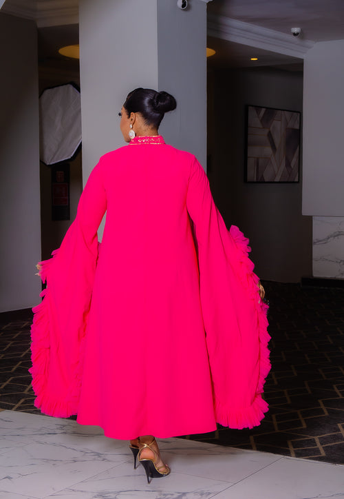 Ruffle Drape Beauty- Kaftan Dress (New! 5 colors)