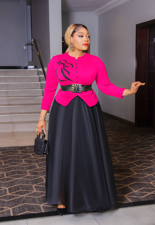 Wealthy Duchess- Illusion Miyake Blouse & Organza Skirt 2pcs Set (New! 3 colors)