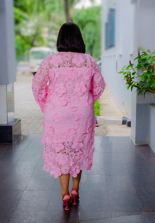 So Beautiful Luxe- 3D Petal Lace Midi Dress with Underslip (New! 2 colors!)