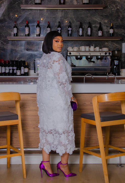 So Beautiful Luxe- 3D Petal Lace Midi Dress with Underslip (New! 2 colors!)