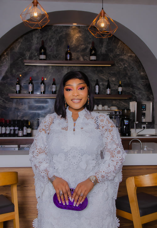 So Beautiful Luxe- 3D Petal Lace Midi Dress with Underslip (New! 2 colors!)