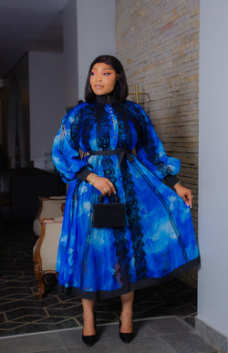 Opulent Bloom Belle- 3pcs Midi Dress/Under Slip/Belt (New!) (3 colors!)