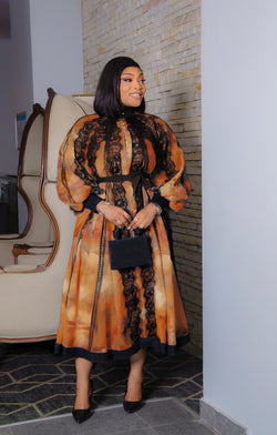 Opulent Bloom Belle- 3pcs Midi Dress/Under Slip/Belt (New!) (3 colors!)