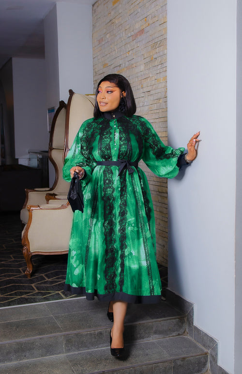 Opulent Bloom Belle- 3pcs Midi Dress/Under Slip/Belt (New!) (3 colors!)