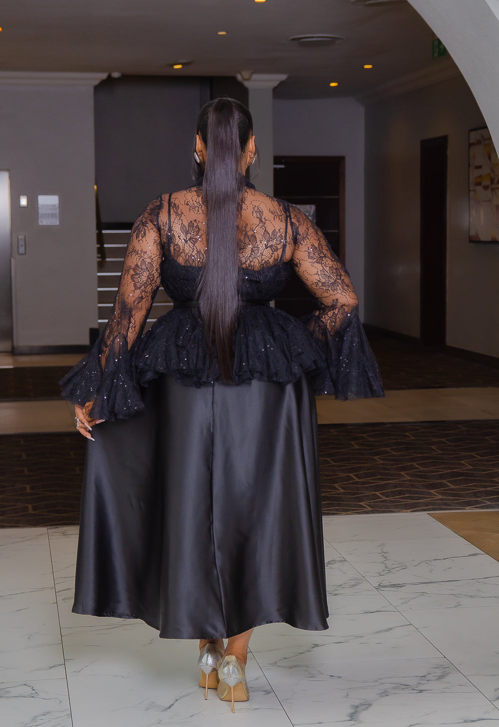 Lady Royale- Lace Peplum 3pcs Silk Dress Couture Set (New! 4 colors!) DivAbby Lady Royale- Lace Peplum 3pcs Silk Dress Couture Set (New! 4 colors!) DivAbby