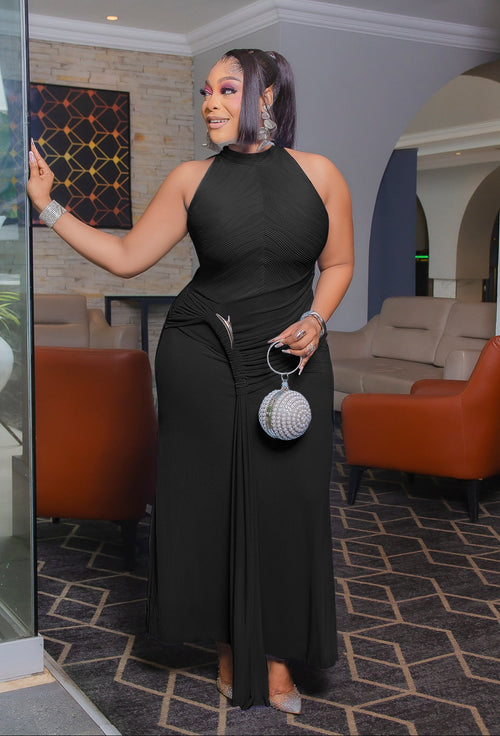 Amaya Scult Drape- Bodycon Maxi Dress (New!) (4 Colors)
