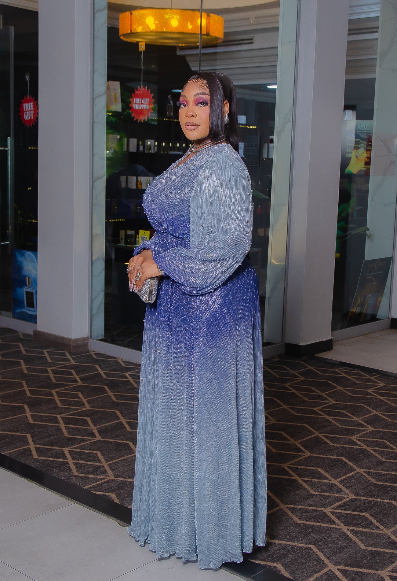 Aurora Luxe- Ombre Gemstone Embellished Maxi Dress with Belt (New! 2 c –  DivAbby