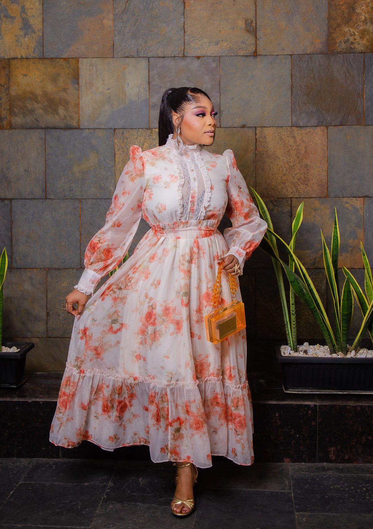 Daisy Bloom- Floral Lace Maxi Dress/Belt (New!) – DivAbby