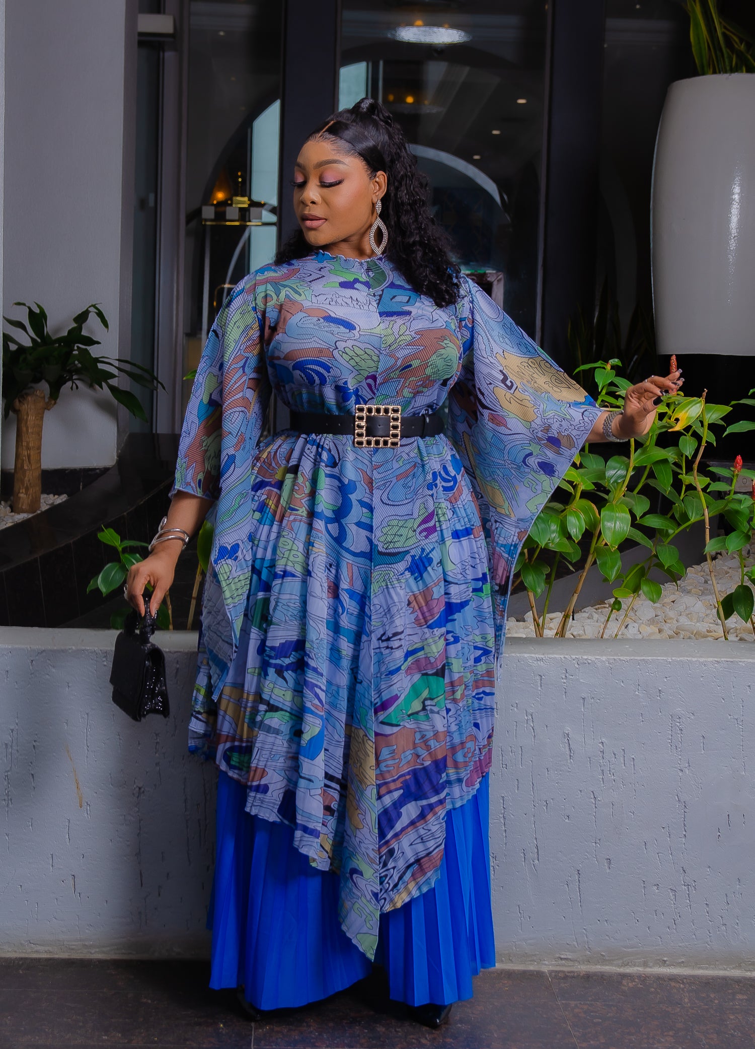 Maribelle Finesse- 3pcs Asymmetric Kaftan Top/Pleated LONG Pant/Belt S DivAbby Maribelle Finesse- 3pcs Asymmetric Kaftan Top/Pleated LONG Pant/Belt S DivAbby