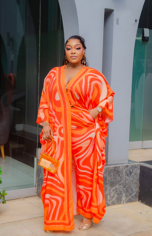 Opulent Aunty Luxe-  2pc Kimono Top/Long Pant SET (NEW) (2 colors!)
