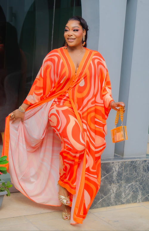 Opulent Aunty Luxe-  2pc Kimono Top/Long Pant SET (NEW) (2 colors!)