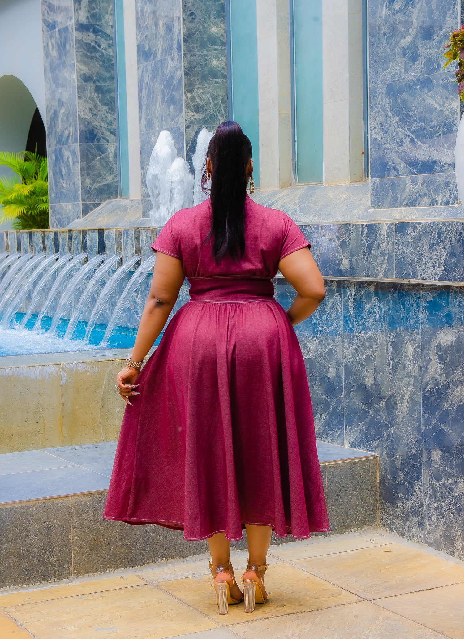 Snap & Slay Beauty- Cinched Waist Midi Dress (New!) (3 colors!) DivAbby Snap & Slay Beauty- Cinched Waist Midi Dress (New!) (3 colors!) DivAbby