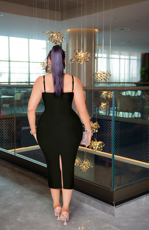 Crystal Kiss Elegance- Beaded/Gemstone Bandage Dress (New!) (2 Colors!)