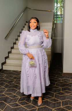 Attractive Queen- 3D Draping Petals/Beads LONG Skirt SET (New! 3 colors)