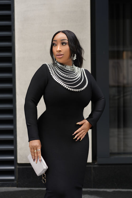 Diamond Drip Queen Long BANDAGE Dress (New!)