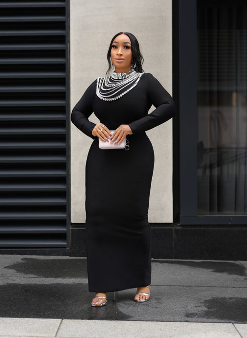 Diamond Drip Queen Long BANDAGE Dress (New!)