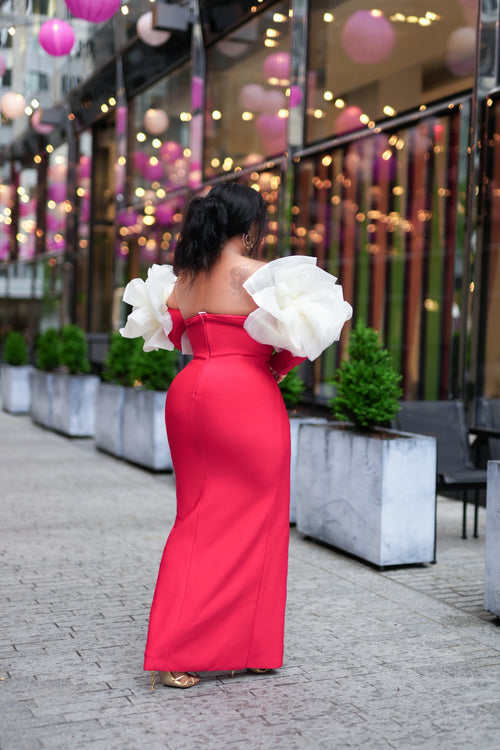 Golden Hour Empress- Semi Detached Sleeve with FLORET BANDAGE Dress (New!)