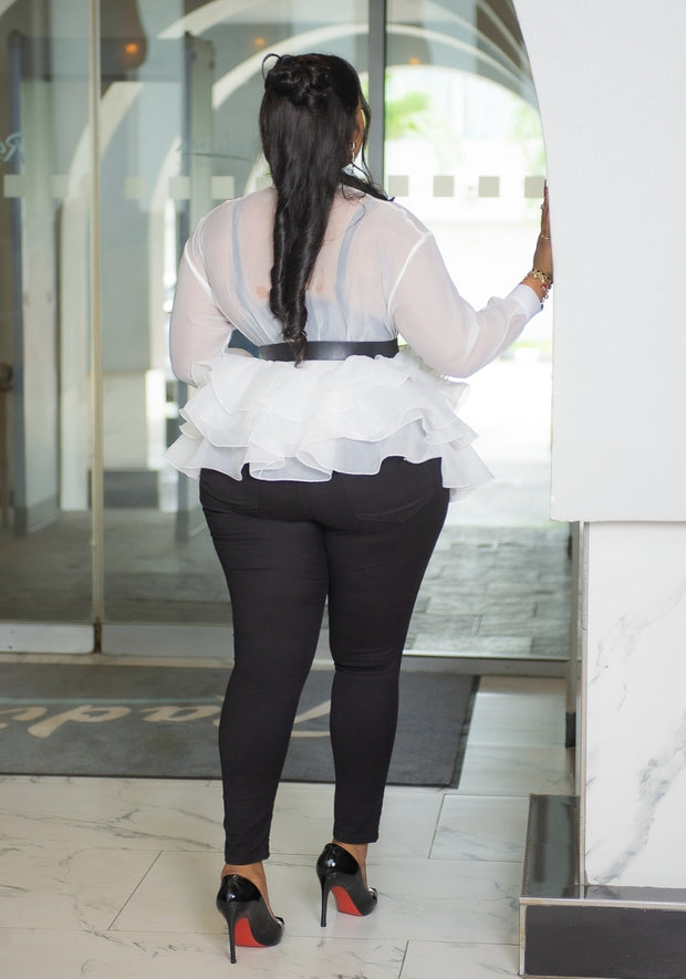 Queen of Fancy- Ruffle Layer Peplum blouse (New! 5 colors)
