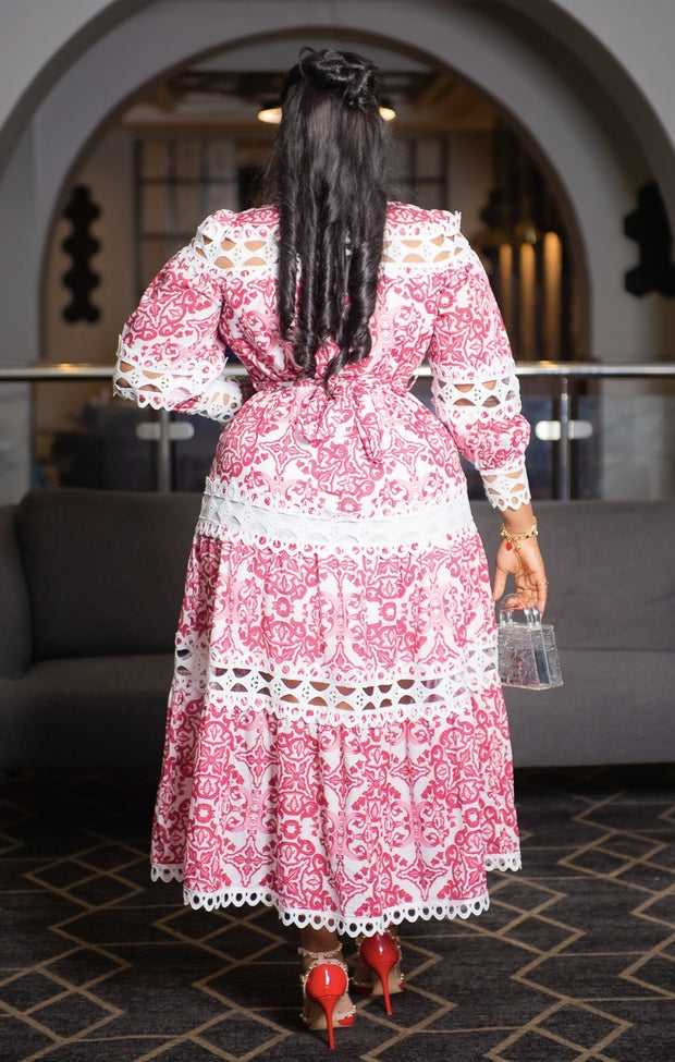 Enchanting Beauty- Floral Hollow-Out Lace Dress (New! 3 colors)