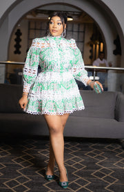 Enchanting Diva- Floral Hollow-Out SKATER Lace Dress (New! 3 colors)