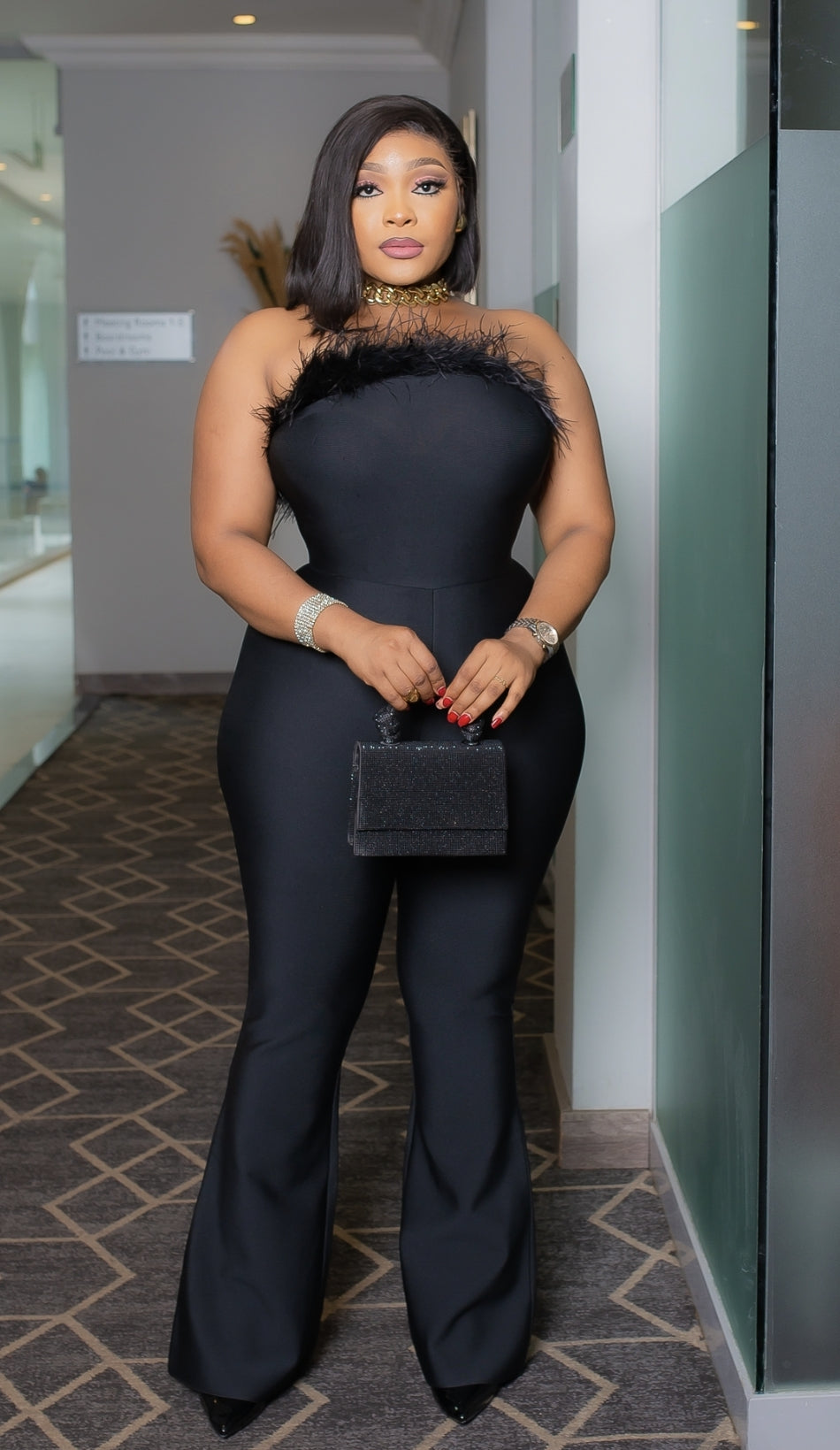 Plus size sale bandage jumpsuit