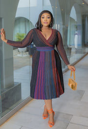 Belynda- Sweater Overlay Slit Dress (New)