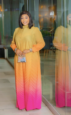 Jemilah Rose OMBRE- 3D Petals Pleats Maxi Dress (3 colors)