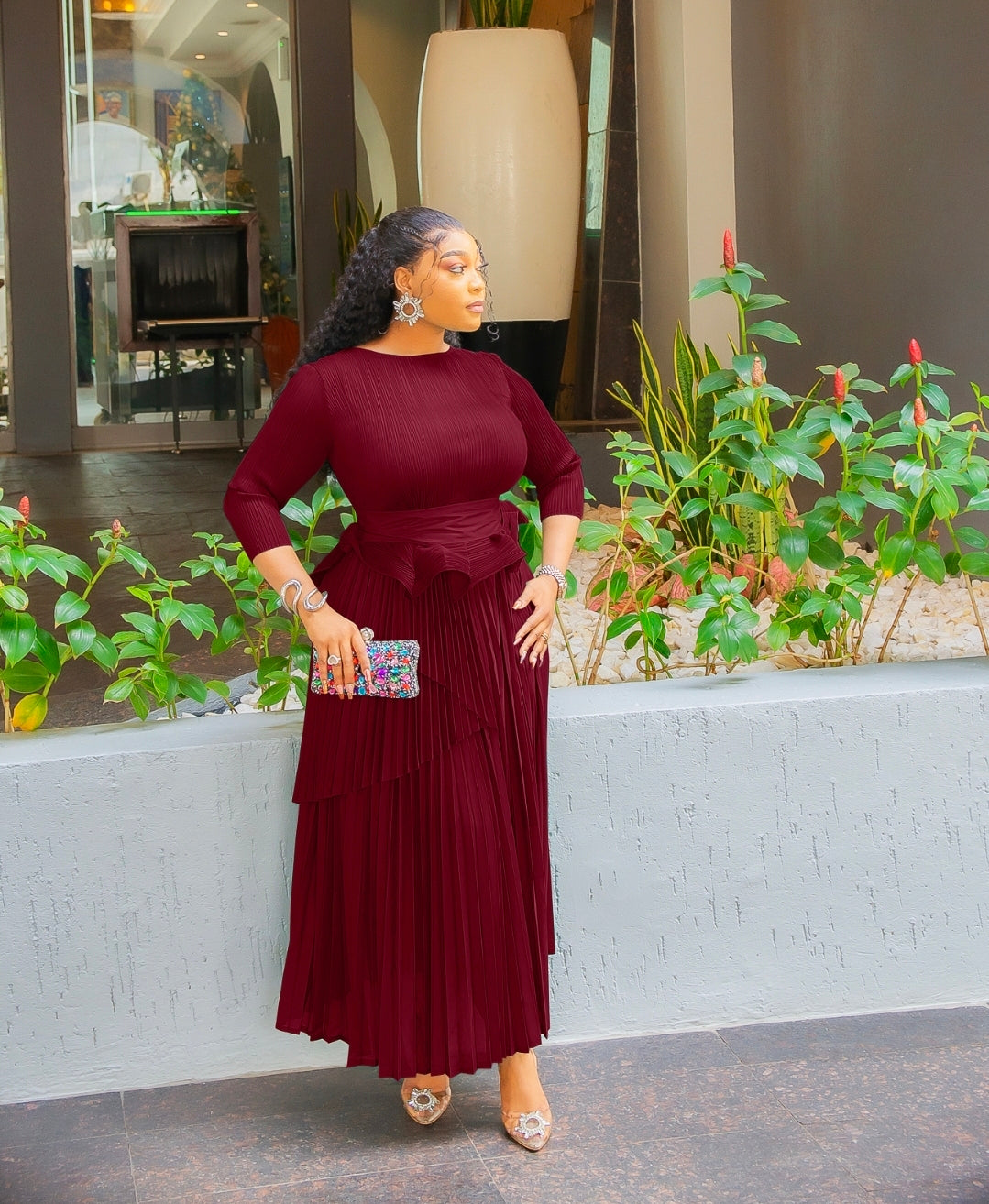 Outfits Plus Size Pleated Chiffon Maxi Skirt Pleated Skirt Outfits