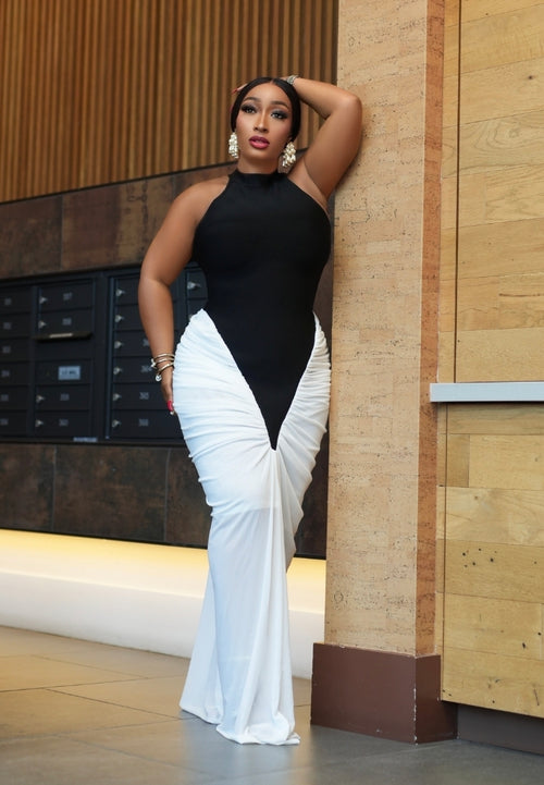 Twilight Grace Elegance- Halter Mesh Bandage Dress (New!)