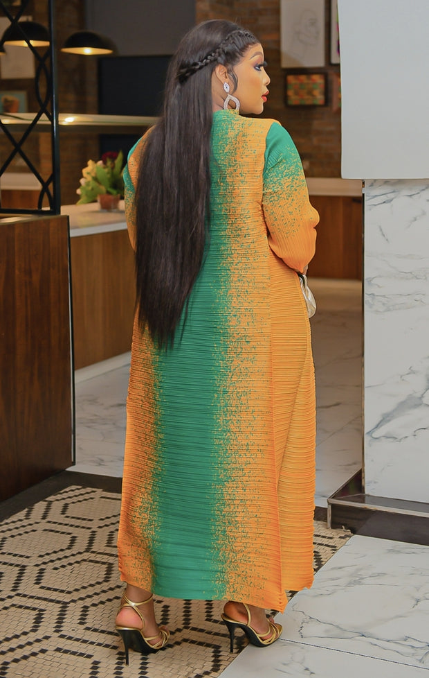 Lady Jada- Pleats Colorblock Dress (NEW)