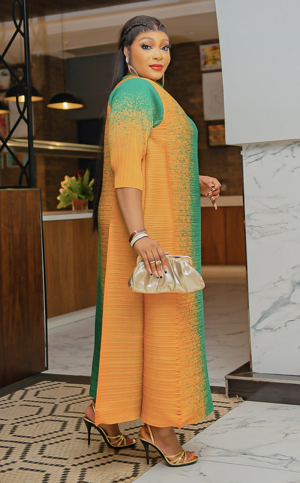 Lady Jada- Pleats Colorblock Dress (NEW)