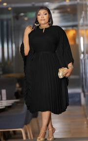 Zarina- NO BELT HOLE!!! FINAL SALE! SOLD AS IS! Pleats Kaftan Maxi Dress (CLEARANCE OUTLET! Final Sale/No Return/No Exchange!)