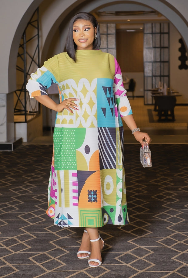 Meribelle Reversible- Plisse Maxi Dress (NEW)