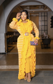 Queen Fascination- 2pc Floor length Duster/Midi Dress SET (New! 2 colors!)