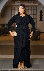 Queen Fascination- 2pc Floor length Duster/Midi Dress SET (New! 2 colors!)