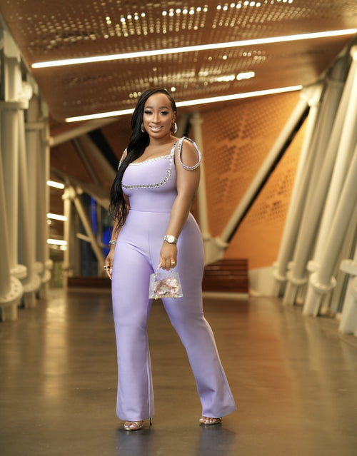 Glitzy Draping Gems- Bandage JUMPSUIT (NEW! 2 colors)