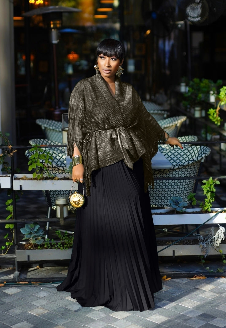 【HAVEL studio】PLEATED GATHER BLOUSE Tie Neck Pleated Sleeve Blouse – Buxom Couture