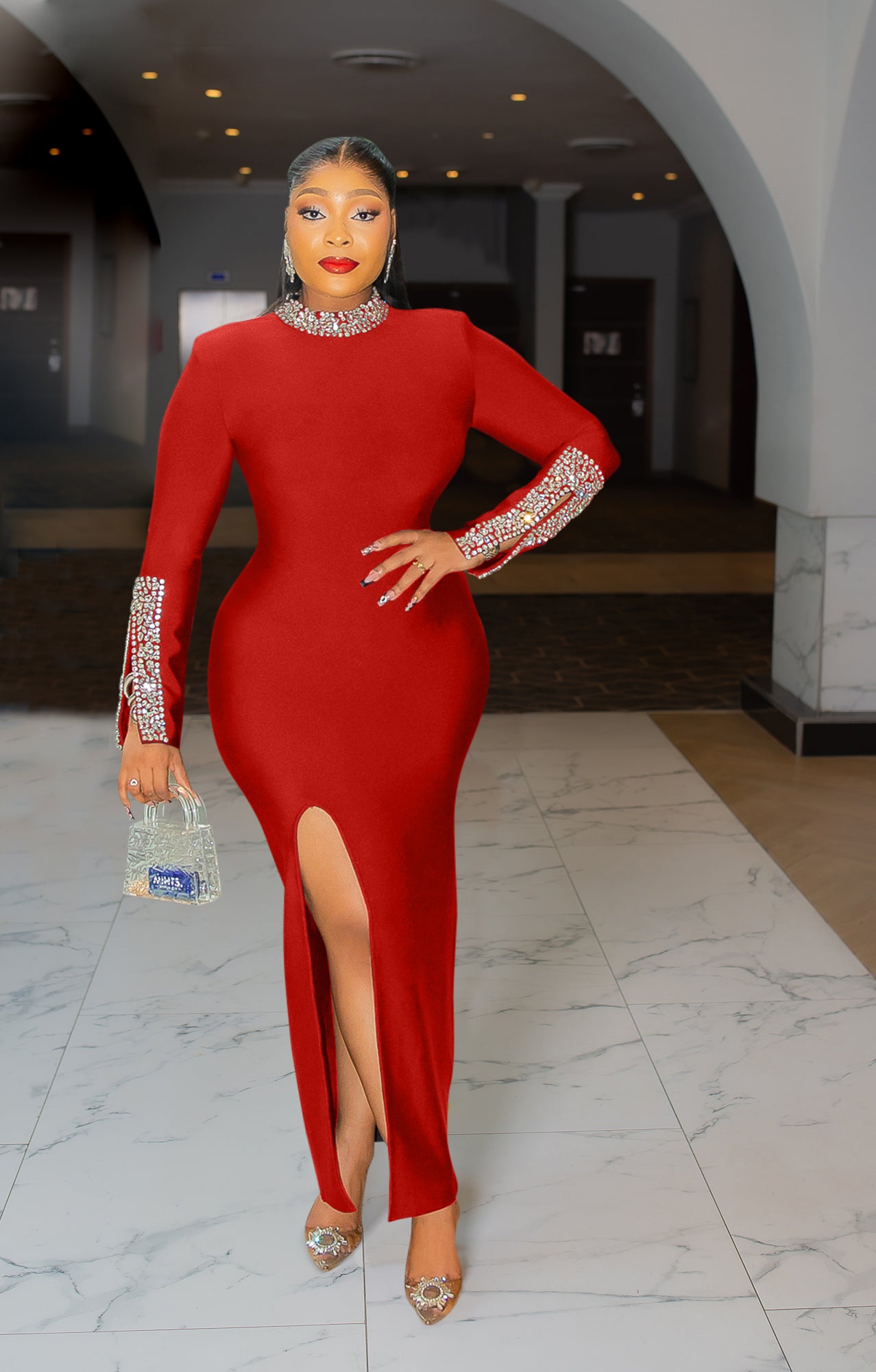 Diamante Queen- Blinged Cut Out Sleeve BANDAGE Dress (New) DivAbby Diamante Queen- Blinged Cut Out Sleeve BANDAGE Dress (New) DivAbby