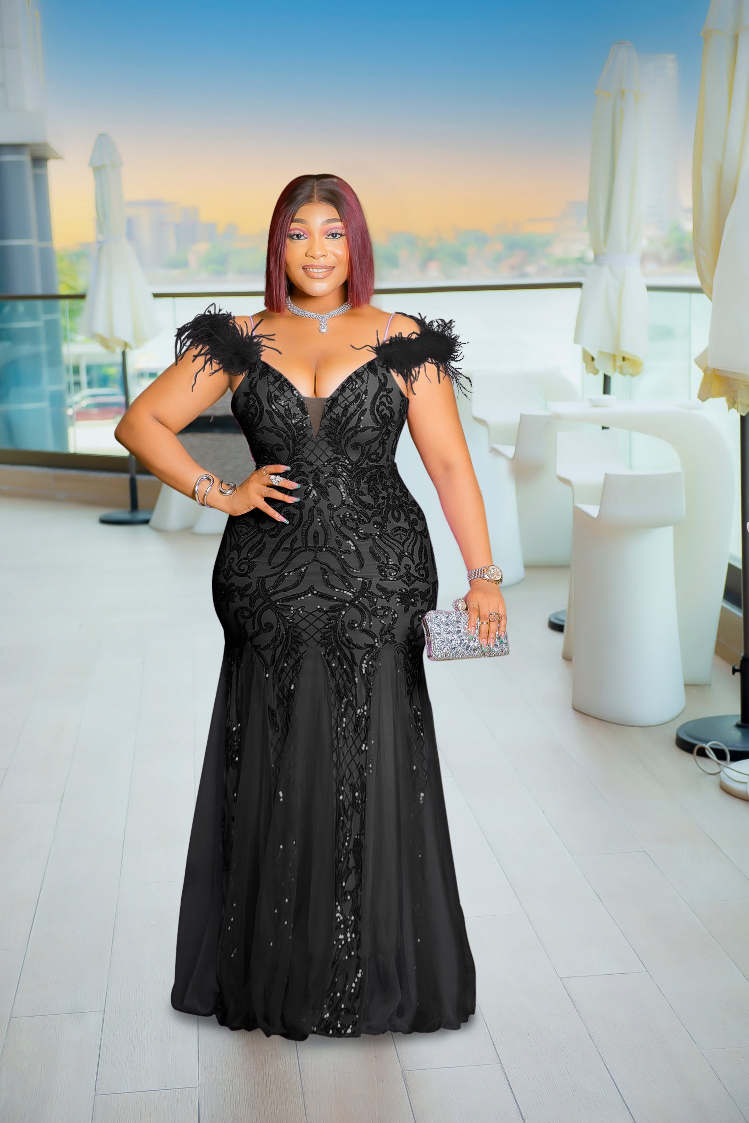 Maxi Dress Black Evening Gowns Petite Mermaid Gown Evening Dress Black Shimmery Dress Glimmering Queen Luxe- Feathers/Mesh/Sequin Floor Length Dress Maxi Dress Black Evening Gowns Petite Mermaid Gown Evening Dress Black Shimmery Dress Glimmering Queen Luxe- Feathers/Mesh/Sequin Floor Length Dress